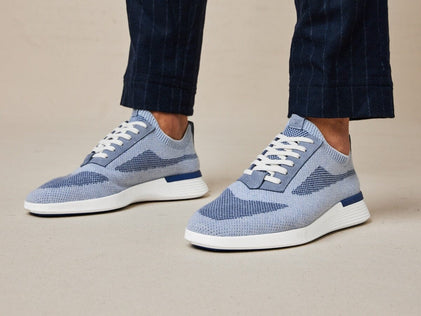 Mens SupremeKnit™ Trainer Dusty Blue / White  View 2