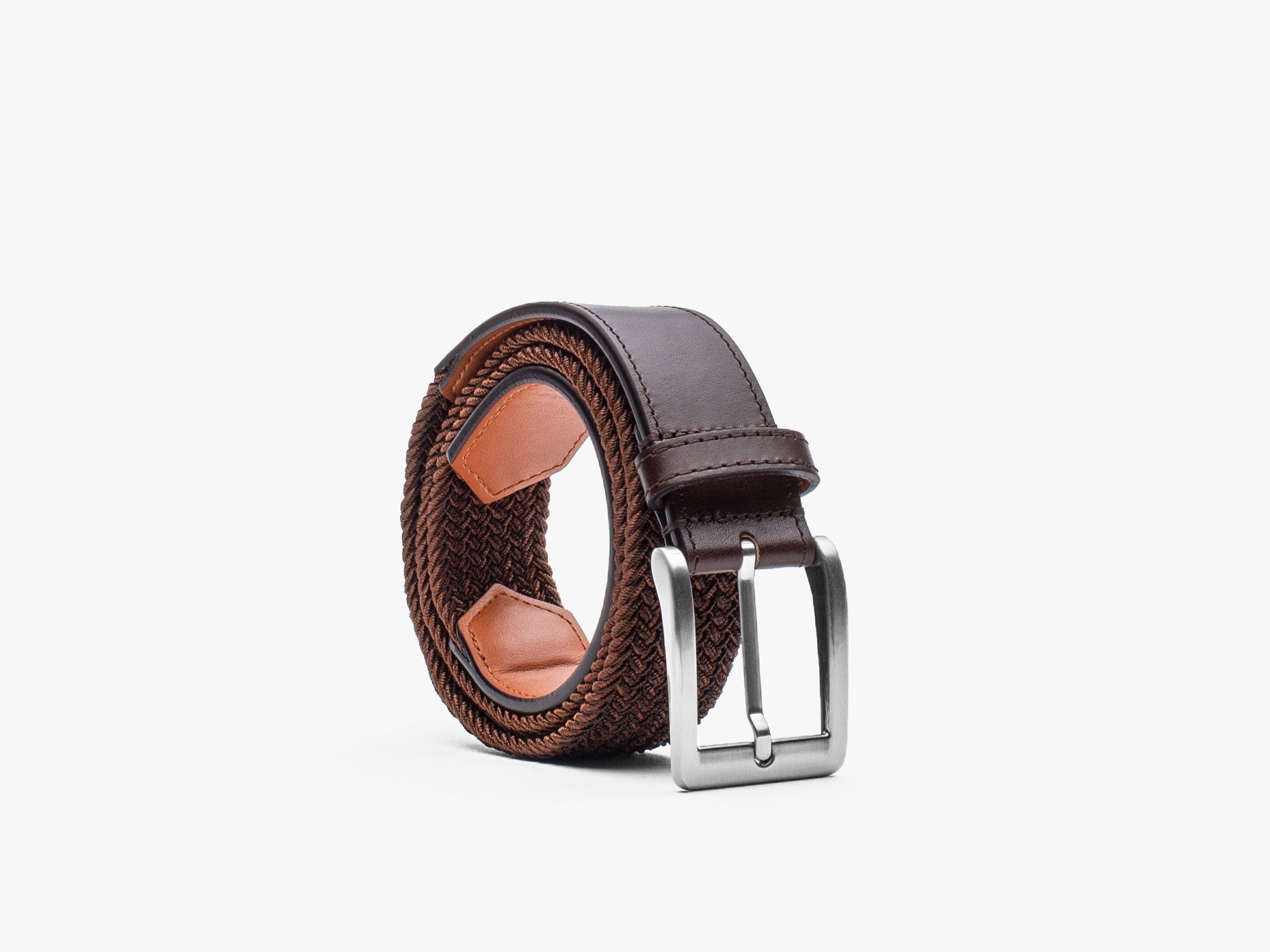 Woodland Blue & Tan Woven Casual Leather Belt for Men
