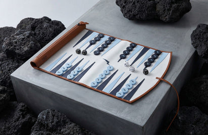 Mens W&S Backgammon Set Honey / White  View 1