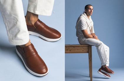 Mens Baller Loafer Caramel / White  View 2