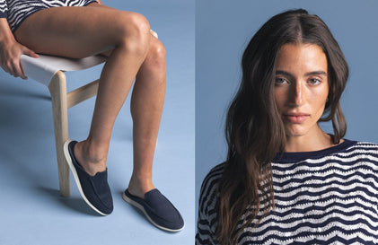 Womens Coast Mule Navy / Off White  View 2