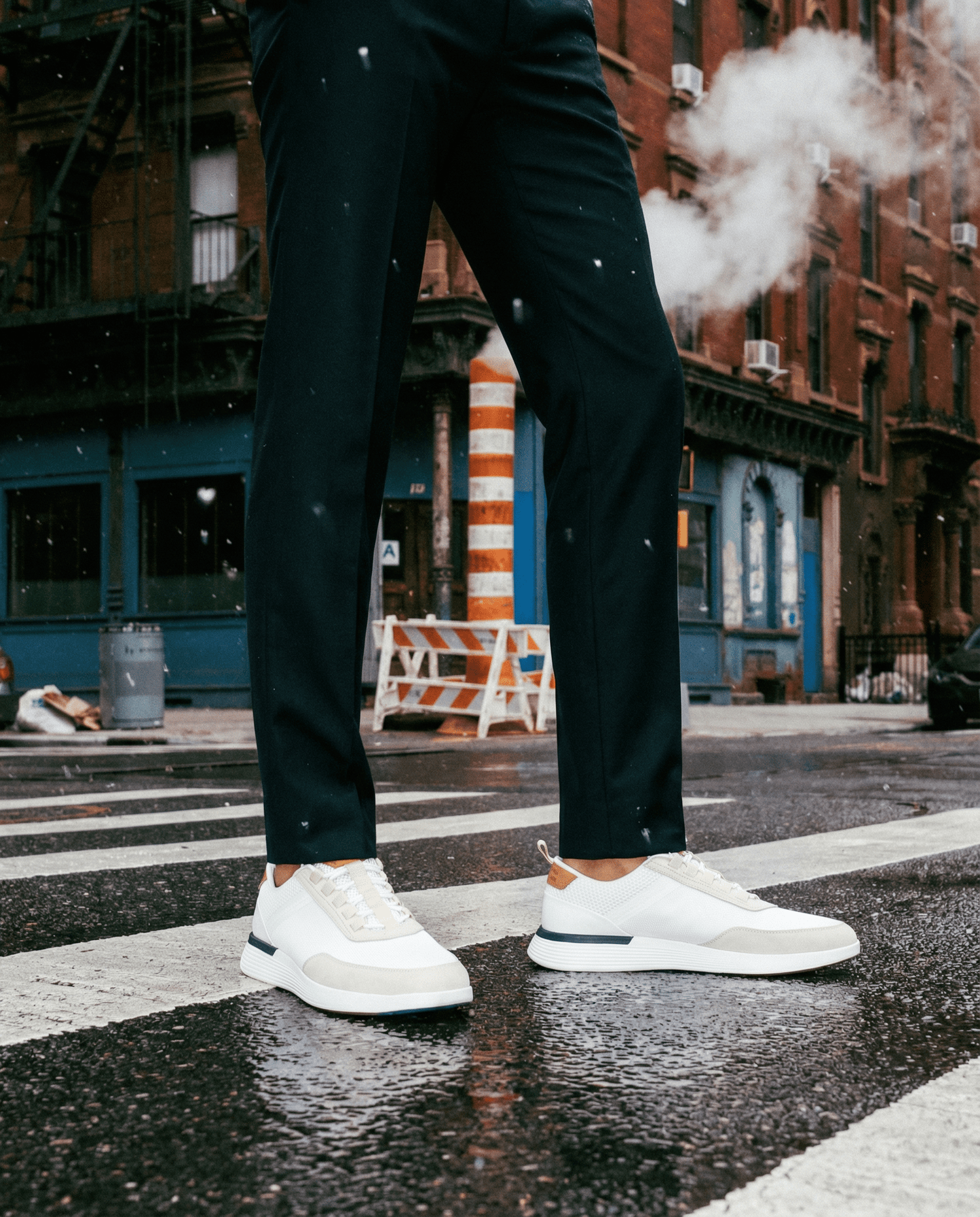 Crossover Victory Trainer worn by 23 year old handsome male model with tan skin buzzed hair in ralph lauren holiday clothing fashion editorial 35mm film Prada style editorial fashion.png