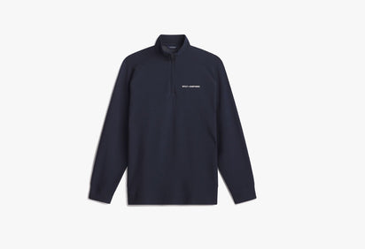 Mens W&S Quarter Zip Pullover Navy  View 1