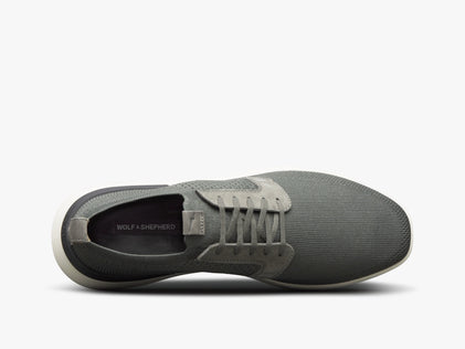 Mens SwiftKnit™ Derby Military Gray / White  View 2