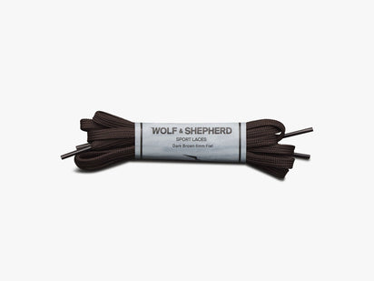 Mens Sport Laces - Flat Dark Brown  View 1