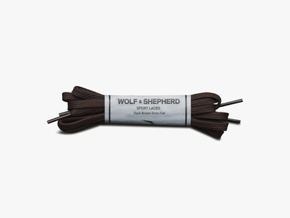 Mens Sport Laces - Flat Dark Brown  View 2