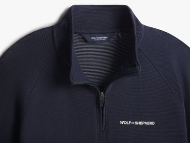 Mens W&S Quarter Zip Pullover navy  View 2