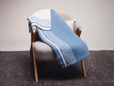 Mens The Shepherd Wool Throw light-blue-off-white  View 3