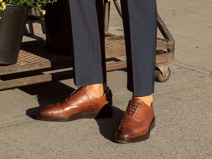 Mens Closer™ Oxford Brown / Brown  Calfskin View 2