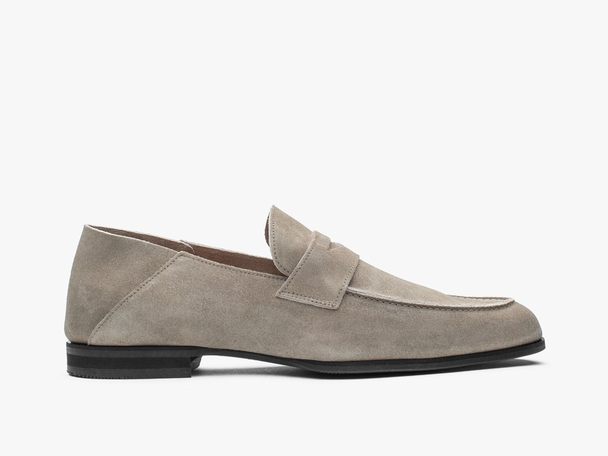 Mens gray 2025 suede loafers