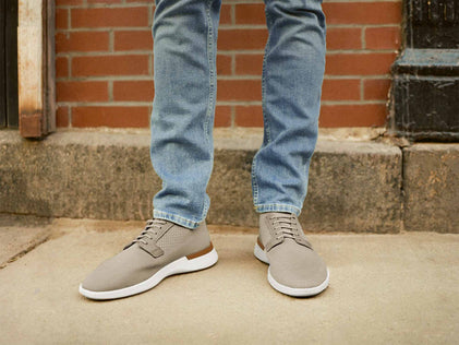 Mens SwiftKnit™ Derby Stone / White  View 2
